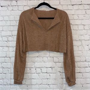 Shein V Neck Cropped Knit Sweater